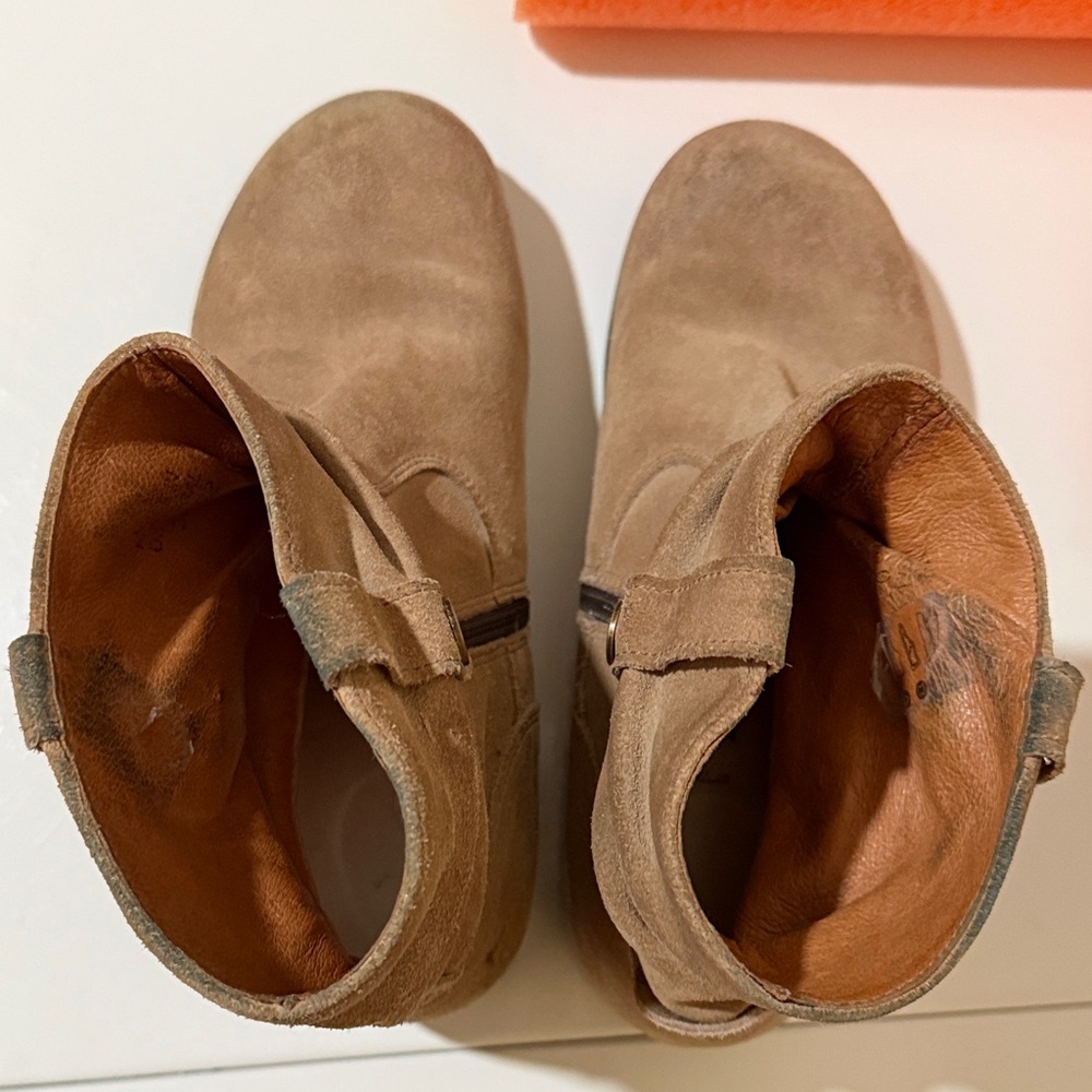 Birkenstock Women's SARNIA Moto Ankle Boots TAUPE WAXED SUEDE size 36 (5.5/6) - Picture 9 of 12